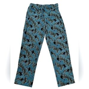 EDDIE BAUER Blue Soft Flannel Ski Bears Drawstring Pajama Pants Medium VGUC